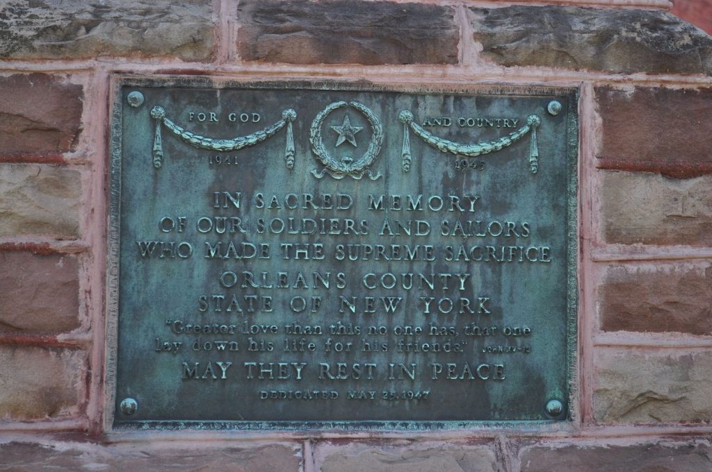 ORLEANS COUNTY WORLD WAR II MEMORIAL PLAQUE