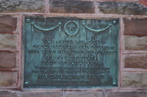 ORLEANS COUNTY WORLD WAR II MEMORIAL PLAQUE