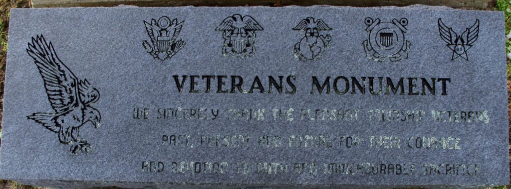 PLEASANT TOWNSHIP VETERANS MEMORIAL DEDICATION STONE