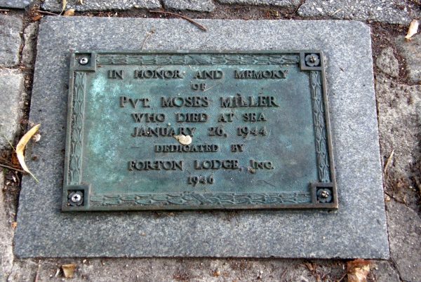 PVT. MOSES MILLER WAR MEMORIAL PLAQUE