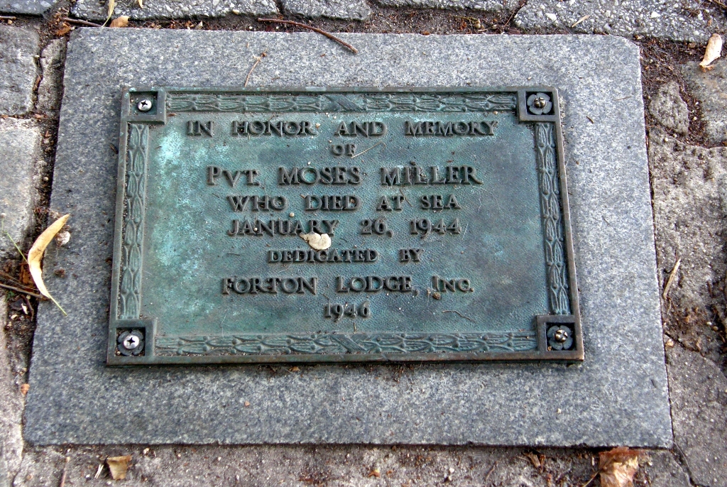 PVT. MOSES MILLER WAR MEMORIAL PLAQUE
