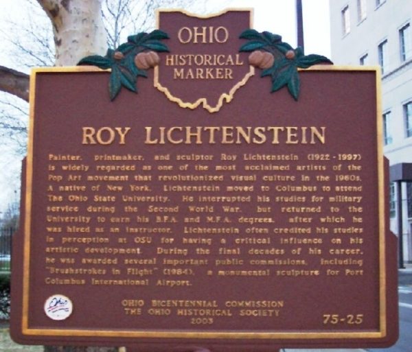 ROY LICHTENSTEIN WAR MEMORIAL MARKER