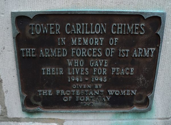 ST. CORNELIUS CHAPEL TOWER CARILLON CHIMES MEMORIAL PLAQUE