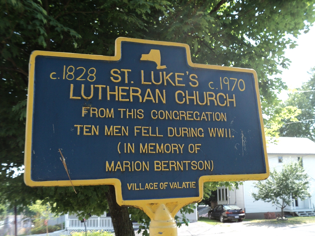 ST. LUKE’S LUTHERAN CHURCH MEMORIAL MARKER