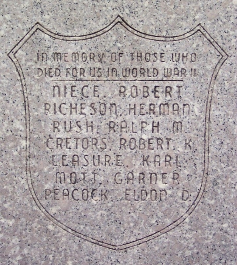 ST. PARIS AND JOHNSON TOWNSHIP WORLD WAR II MEMORIAL STONE A