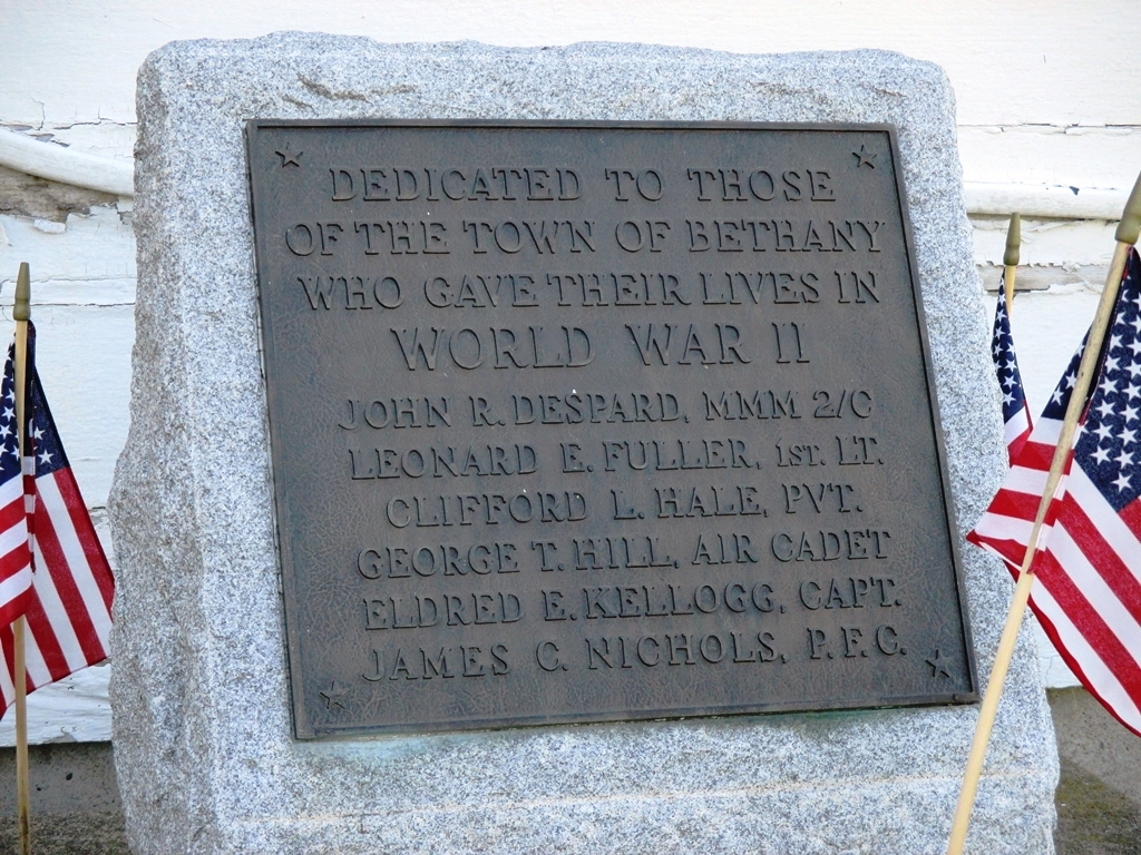 TOWN OF BETHANY WORLD WAR II MEMORIAL