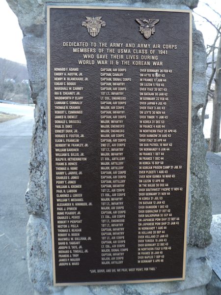 USMA CLASS OF 1941 MEMORIAL ARCH PLAQUE