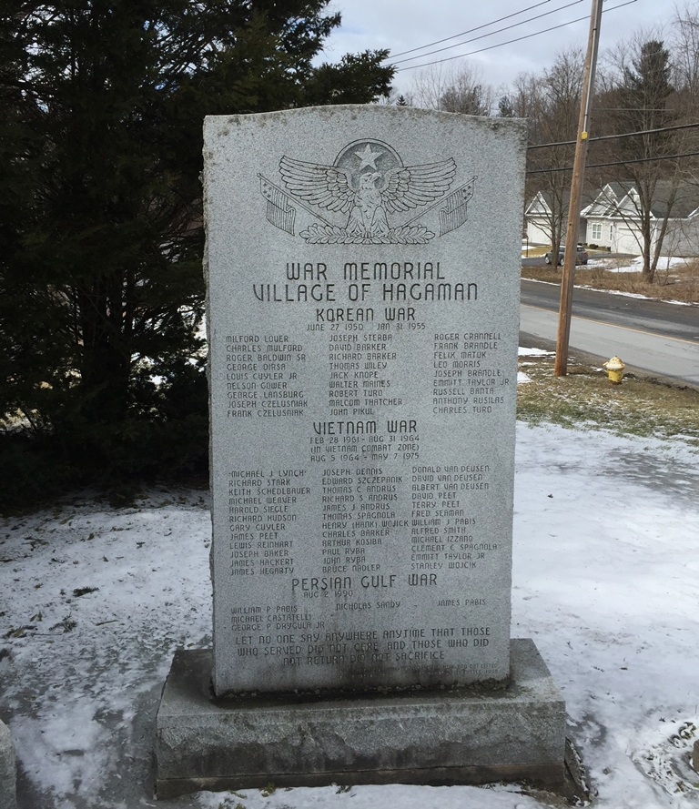 VILLAGE OF HAGAMAN WAR VETERANS MEMORIAL