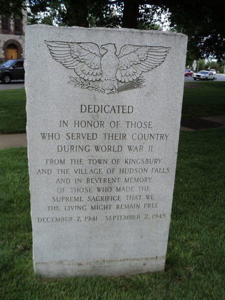 VILLAGE OF HUDSON FALLS WORLD WAR II MEMORIAL