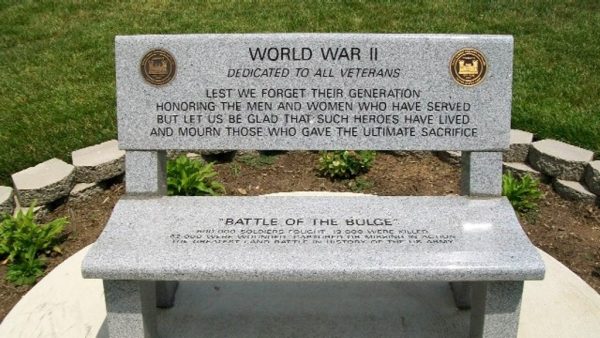 WORLD WAR II ALL VETERANS MEMORIAL BENCH