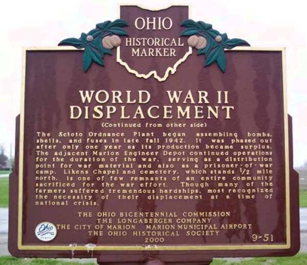 WORLD WAR II DISPLACEMENT MEMORIAL MARKER BACK