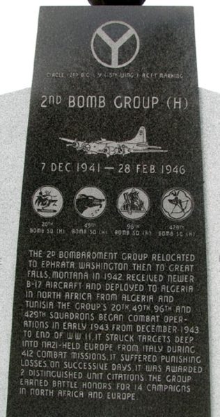 2ND BOMB GROUP (H) WAR MEMORIAL STONE A