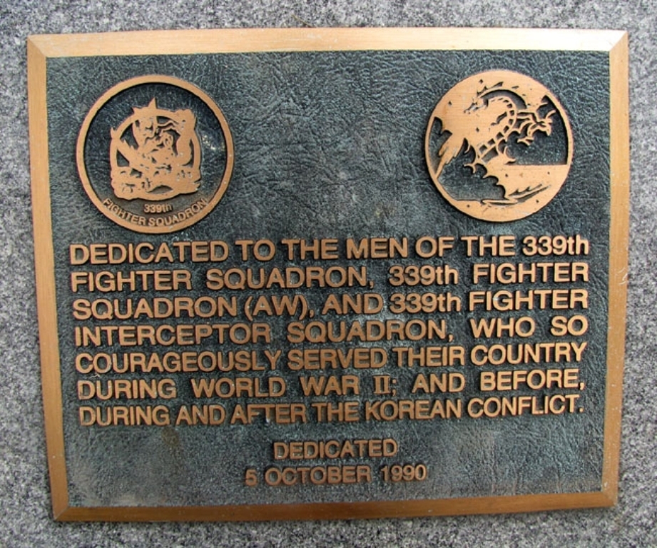 339TH FIGHTER SQUADRON WAR MEMORIAL PLAQUE