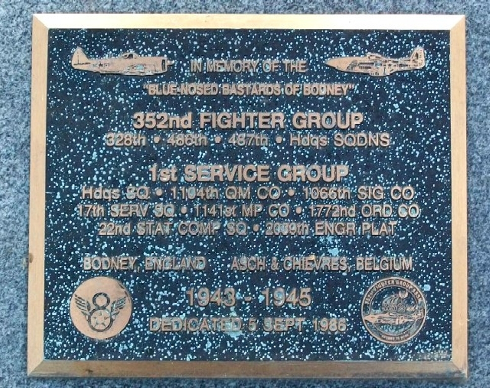352ND FIGHTER GROUP WAR MEMORIAL PLAQUE