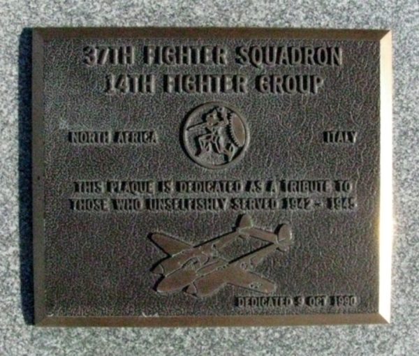 37TH FIGHTER SQUADRON WAR MEMORIAL PLAQUE
