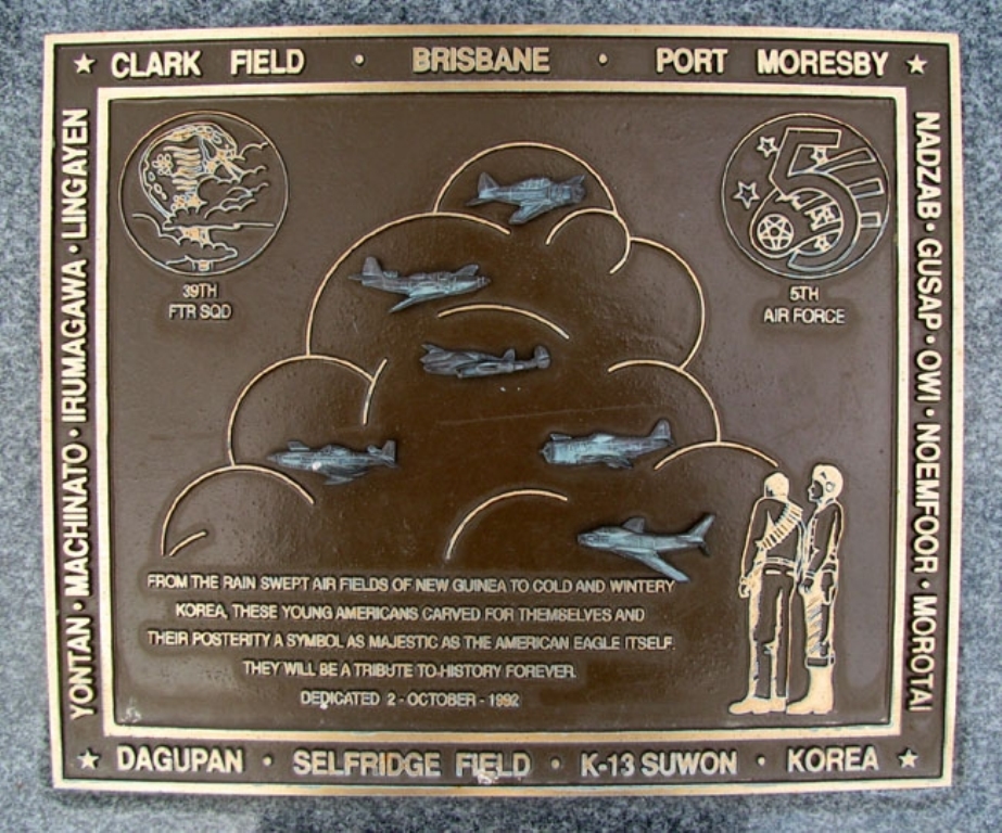 39TH FIGHTER SQUADRON WAR MEMORIAL PLAQUE