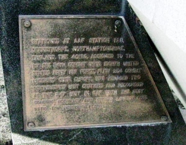 401ST BOMBARDMENT GROUP (H) WAR MEMORIAL PLAQUE A