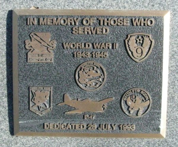 405TH FIGHTER GROUP WAR MEMORIAL PLAQUE