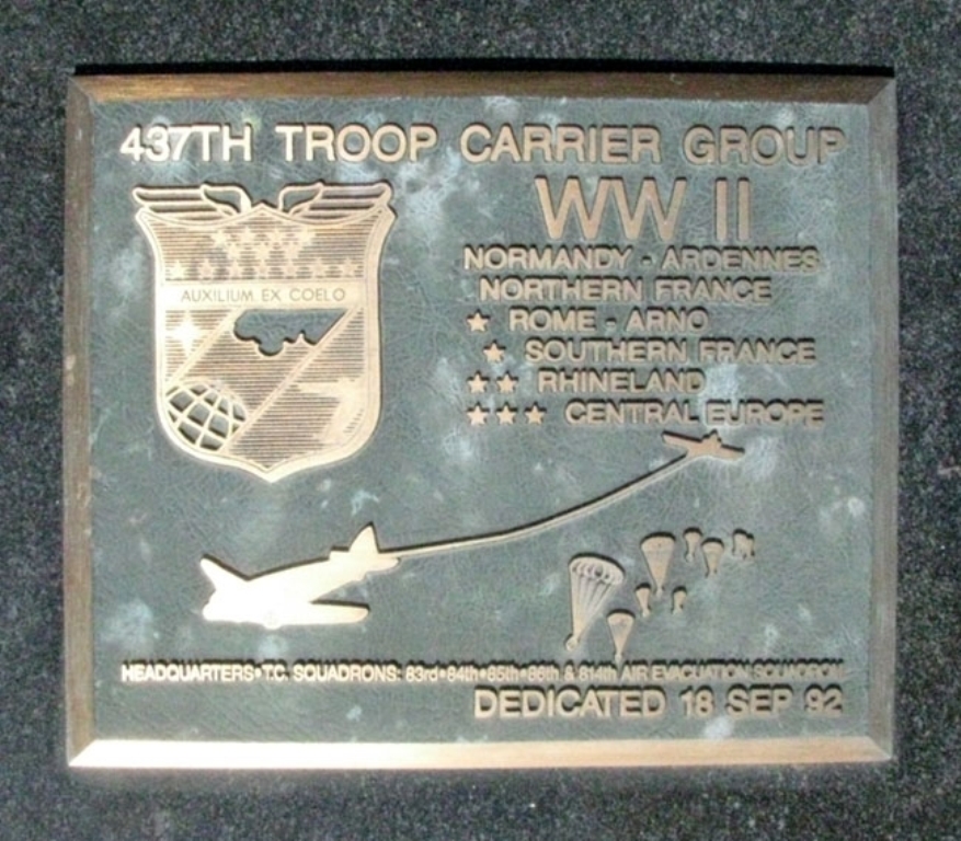 437TH TROOP CARRIER GROUP WAR MEMORIAL PLAQU