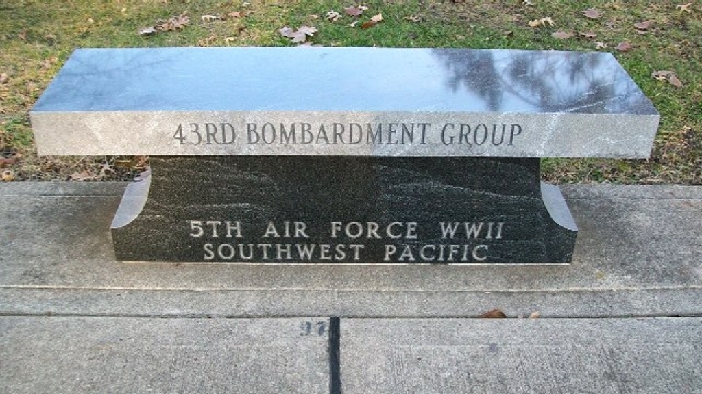 43RD BOMBARDMENT GROUP WAR MEMORIAL BENCH FRONT