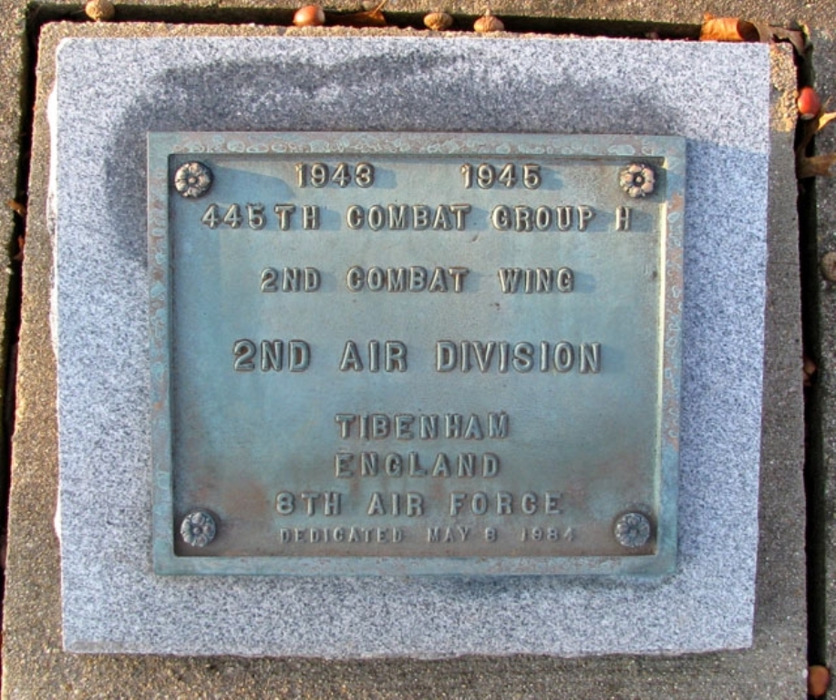 445TH COMBAT GROUP H WAR MEMORIAL PLAQUE