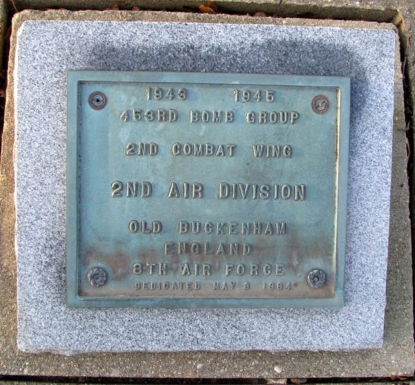 453RD BOMB GROUP WAR MEMORIAL PLAQUE