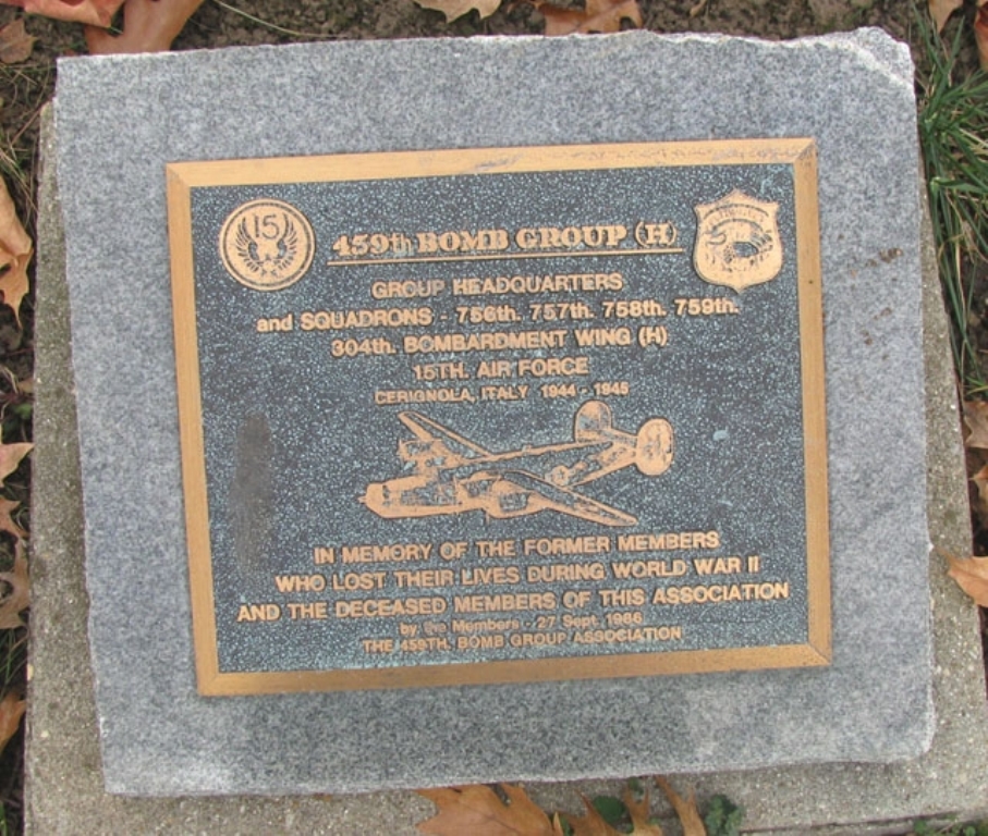 459TH BOMB GROUP (H) WAR MEMORIAL PLAQUE