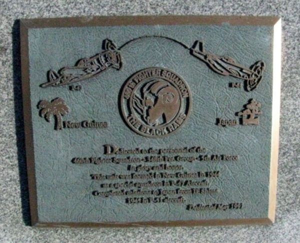 460TH FIGHTER SQUADRON WAR MEMORIAL PLAQUE