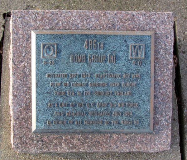 486TH BOMB GROUP (H) WAR MEMORIAL PLAQUE