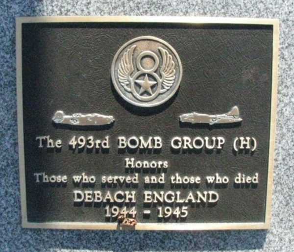 493RD BOMB GROUP (H) WAR MEMORIAL PLAQUE