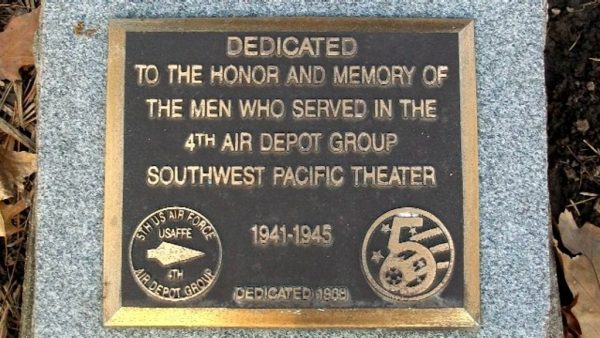 4TH AIR DEPOT GROUP WAR MEMORIAL PLAQUE