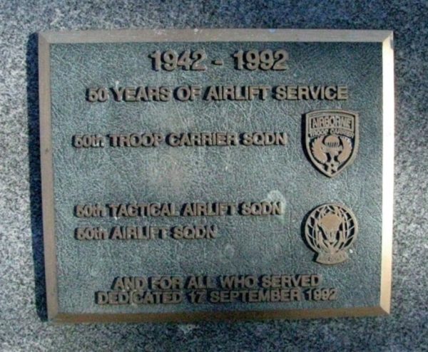 50TH TROOP CARRIER WAR MEMORIAL PLAQUE