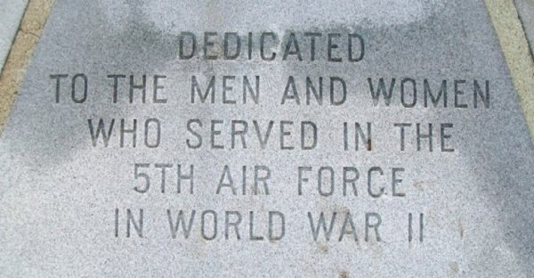 5TH AIR FORCE WAR MEMORIAL DEDICATION STONE
