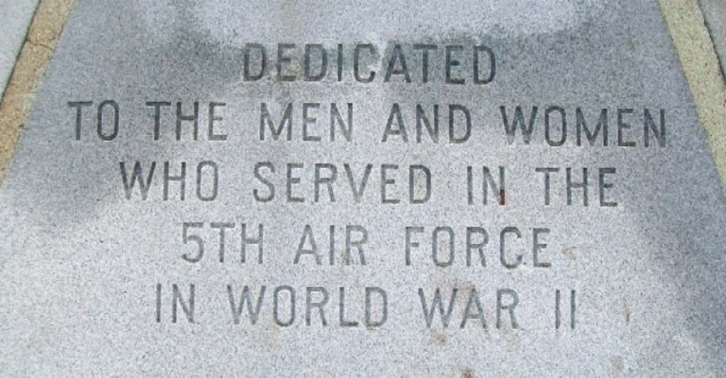 5TH AIR FORCE WAR MEMORIAL DEDICATION STONE