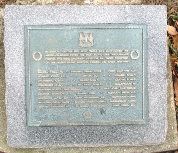 805TH ENGINEER AVIATION BATTALION WAR MEMORIAL PLAQUE