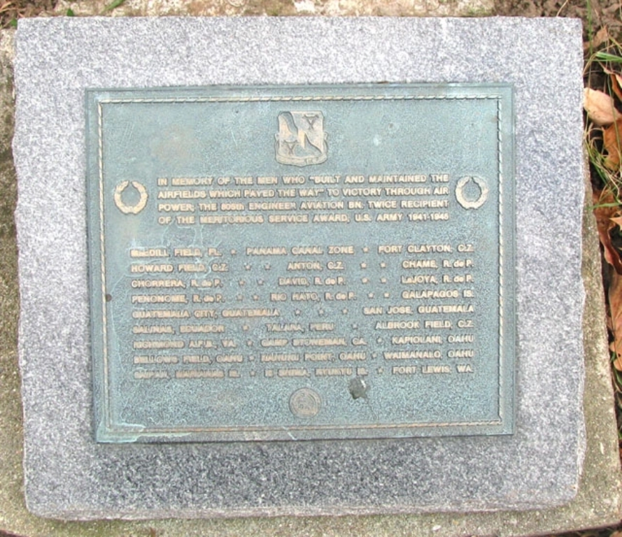 805TH ENGINEER AVIATION BATTALION WAR MEMORIAL PLAQUE
