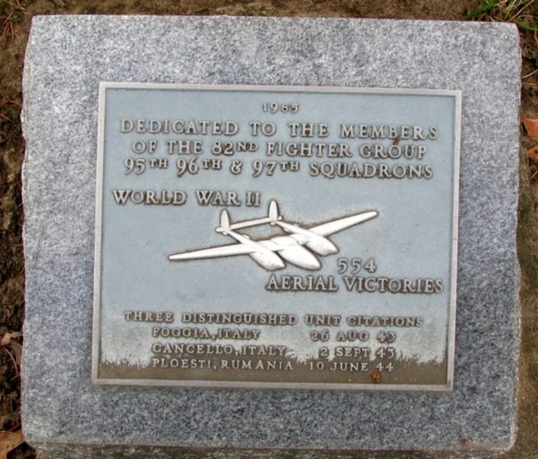 82ND FIGHTER GROUP WAR MEMORIAL PLAQUE