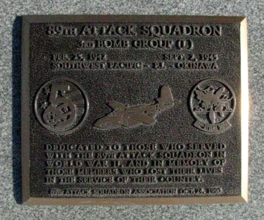 89TH ATTACK SQUADRON WAR MEMORIAL PLAQUE