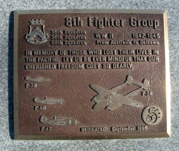 8TH FIGHTER GROUP WAR MEMORIAL PLAQUE