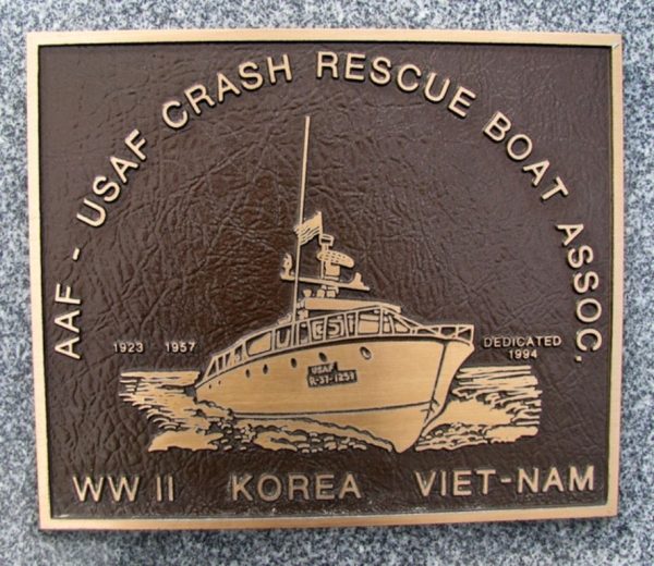 AAF-USAF CRASH RESCUE BOAT ASSOCIATION WAR MEMORIAL PLAQUE