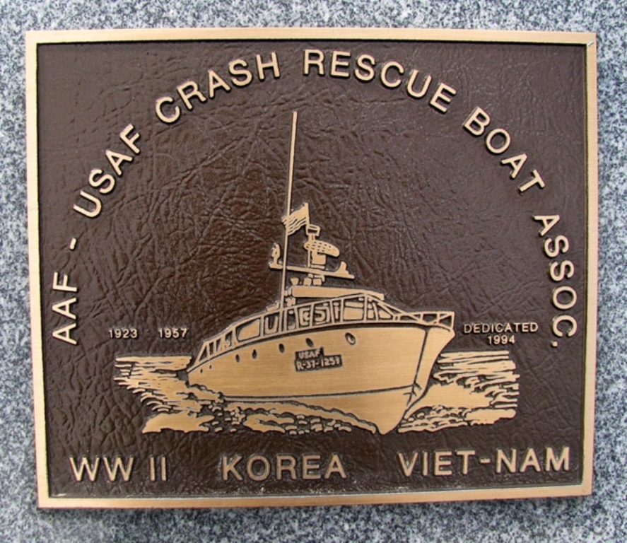 AAF-USAF CRASH RESCUE BOAT ASSOCIATION WAR MEMORIAL PLAQUE