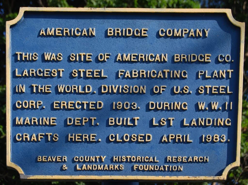 AMERICAN BRIDGE COMPANY MEMORIAL PLAQUE
