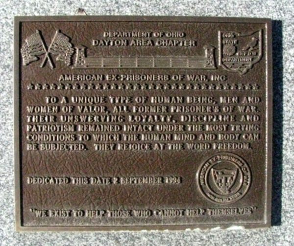 AMERICAN EX-PRISONERS OF WAR, INC WAR MEMORIAL PLAQUE