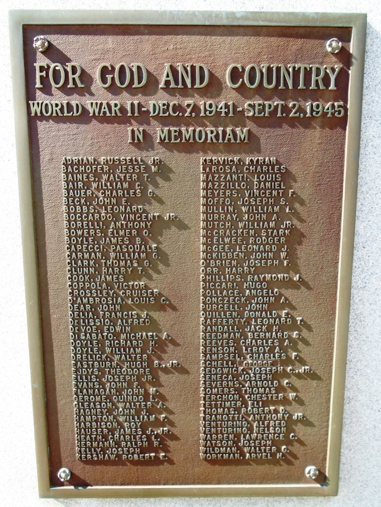AMERICAN LEGION POST 382 WAR MEMORIAL PLAQUE B