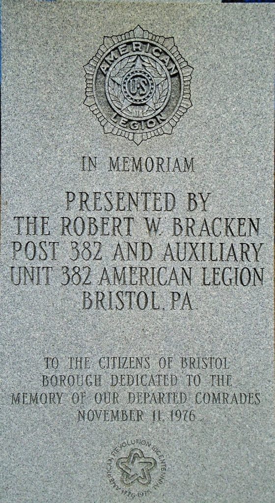 AMERICAN LEGION POST 382 WAR MEMORIAL STONE A