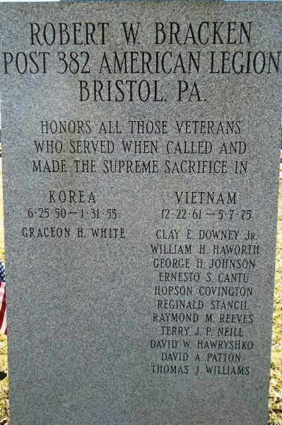 AMERICAN LEGION POST 382 WAR MEMORIAL STONE B