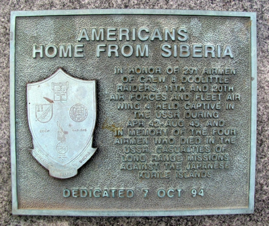 AMERICANS HOME FROM SIBERIA WAR MEMORIAL PLAQUE