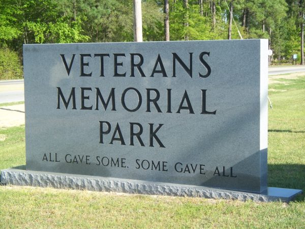 BARNWELL VETERANS MEMORIAL PARK ENTRANCE STONE