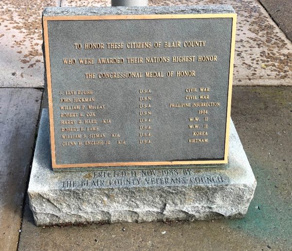 BLAIR COUNTY CONGRESSIONAL MEDAL OF HONOR RECIPIENTS MEMORIAL PLAQUE