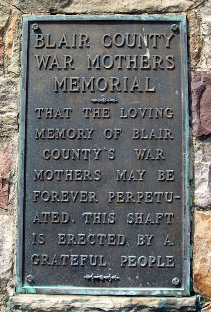 BLAIR COUNTY WAR MOTHERS MEMORIAL PLAQUE
